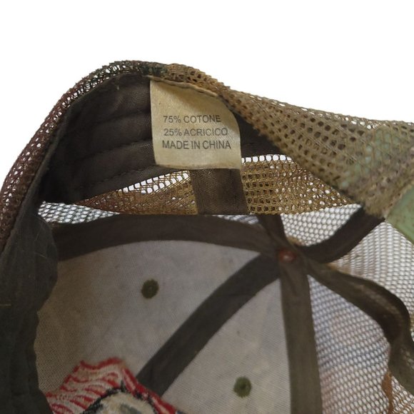 Vintage Camouflage Eagle Flag 3D Patch Mesh Snapback Trucker Hat Baseball Cap - Picture 10 of 12